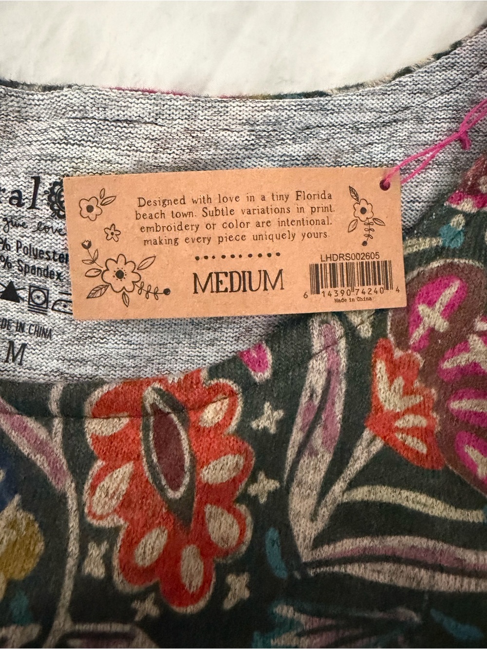 Natural Life Stella Teal Floral Print Maxi Dress Size Medium NWT - Picture 7 of 7